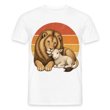 Löwe und Lamm - Männer T-Shirt - Weiß - Vorne - AI Model Male 178 dark (178cm)