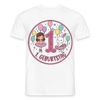 1. Geburtstag Ballerina  - Männer T-Shirt - Weiß - Vorne - AI Model Male 178 dark (178cm)