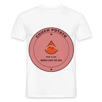 Couch Potato Run Club Badge - Männer T-Shirt - Weiß - Vorne - AI Model Male 178 dark (178cm)
