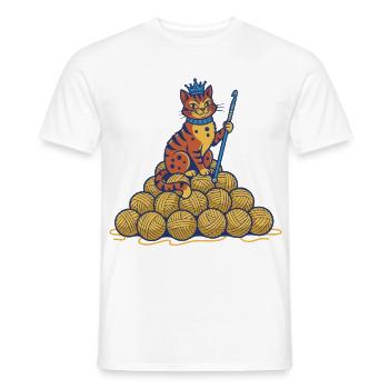 Crochet Cat Queen Lustiger Häkelgarnliebhaber-Stil - Männer T-Shirt - Weiß - Vorne - AI Model Male 178 dark (178cm)
