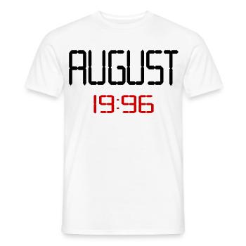 August 1996 - 30. Geburtstag - Männer T-Shirt - Weiß - Vorne - AI Model Male 178 dark (178cm)