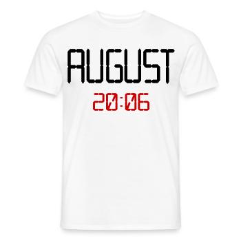 August 2006, 20. Geburtstag - Männer T-Shirt - Weiß - Vorne - AI Model Male 178 dark (178cm)