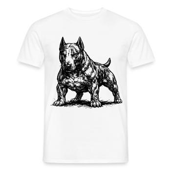 Muskulöser Bull Terrier im Comic Stil - Männer T-Shirt - Weiß - Vorne - AI Model Male 178 dark (178cm)