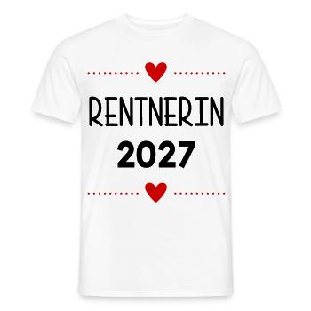 Rente, Rentnerin 2027 Herz - Männer T-Shirt - Weiß - Vorne - AI Model Male 178 dark (178cm)