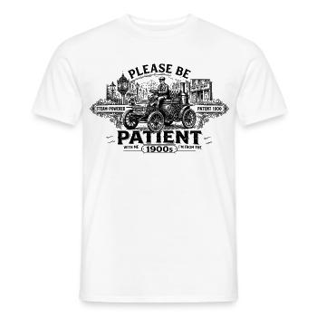 Geduld Vintage Dampfauto – Entschleunigt seit 1900 - Männer T-Shirt - Weiß - Vorne - AI Model Male 178 dark (178cm)