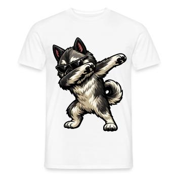 Dabbing Norwegischer Elchhund - Männer T-Shirt - Weiß - Vorne - AI Model Male 178 dark (178cm)