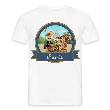 Kek & Ina in Paris - Männer T-Shirt - Weiß - Vorne - AI Model Male 178 dark (178cm)