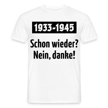 1933-1945 – Schon Wieder? Nein, Danke! (Black) - Männer T-Shirt - Weiß - Vorne - AI Model Male 178 dark (178cm)