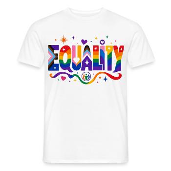 Equality Statement for Pride Fans CSD Outfit - Men's T-Shirt - white - Front - AI Model Male 178 dark (178cm)