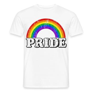 Pride Regenbogen Vintage Statement LGBTQ Fans - Männer T-Shirt - Weiß - Vorne - AI Model Male 178 dark (178cm)