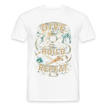Berufstaucher Industrietaucher Dive Build Repeat - Männer T-Shirt - Weiß - Vorne - AI Model Male 178 dark (178cm)
