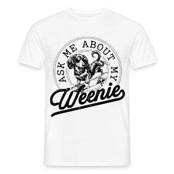 Dackel auf Skateboard – Cooler Weenie Dog Vintage - Männer T-Shirt - Weiß - Vorne - AI Model Male 178 dark (178cm)