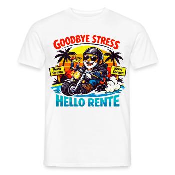 Schluss mit Stress: Hallo Rente - Männer T-Shirt - Weiß - Vorne - AI Model Male 178 dark (178cm)