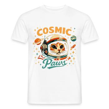 Kosmische Pfoten: Katzenastronaut - Männer T-Shirt - Weiß - Vorne - AI Model Male 178 dark (178cm)