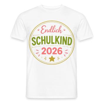 Endlich Schulkind 2026 - Männer T-Shirt - Weiß - Vorne - AI Model Male 178 dark (178cm)