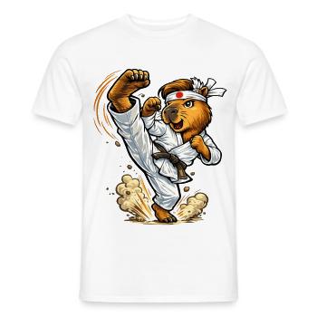 Süßes Capybara macht Karate - Männer T-Shirt - Weiß - Vorne - AI Model Male 178 dark (178cm)