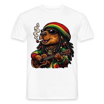 Süßes Capybara im Rastafari Stil - Männer T-Shirt - Weiß - Vorne - AI Model Male 178 dark (178cm)