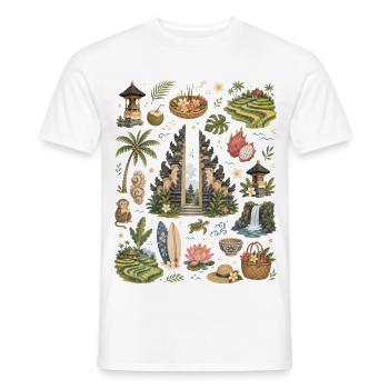 Bali | Tempel, Tropen & Fernweh - Männer T-Shirt - Weiß - Vorne - AI Model Male 178 dark (178cm)