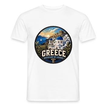 Greece Vintage Travel Circle Emblem - Männer T-Shirt - Weiß - Vorne - AI Model Male 178 dark (178cm)