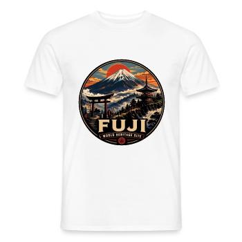 Mount Fuji Japan Vintage-Reiseabzeichen - Männer T-Shirt - Weiß - Vorne - AI Model Male 178 dark (178cm)