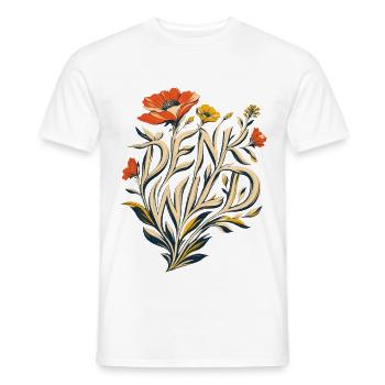 Denk Wild - Ideen lassen sich nicht einzäunen! - Männer T-Shirt - Weiß - Vorne - AI Model Male 178 dark (178cm)