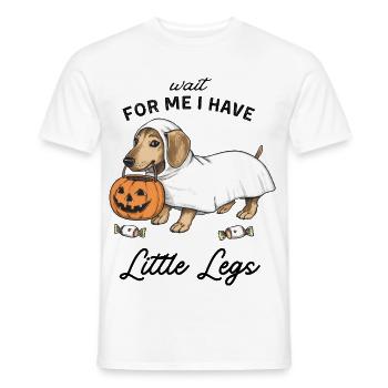 Dachshund Ghost Halloween Trick or Treat - Men's T-Shirt - white - Front - AI Model Male 178 dark (178cm)
