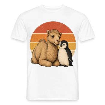 Kamel und Pinguin - Männer T-Shirt - Weiß - Vorne - AI Model Male 178 dark (178cm)