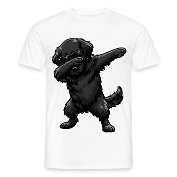Dabbing Flat Coated Retriever - Men's T-Shirt - white - Front - AI Model Male 178 dark (178cm)