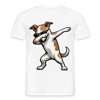 Dabbing Whippet im Comic Stil - Männer T-Shirt - Weiß - Vorne - AI Model Male 178 dark (178cm)