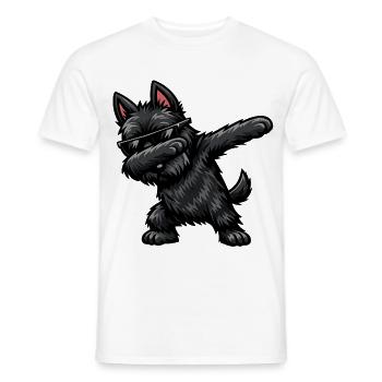 Dabbing Scottish Terrier im Comic Stil - Männer T-Shirt - Weiß - Vorne - AI Model Male 178 dark (178cm)
