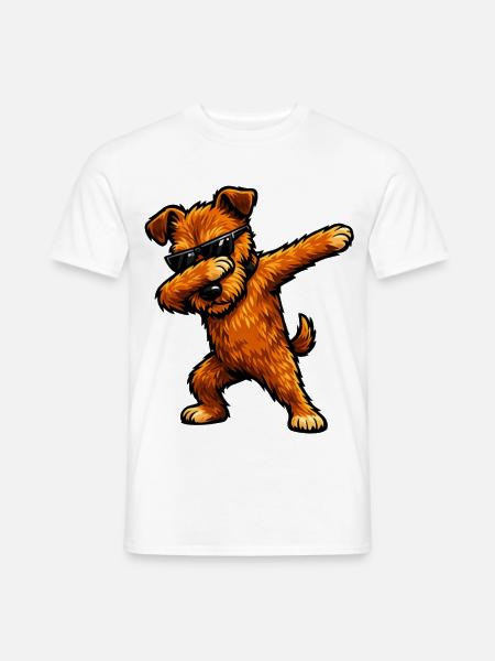 Dabbing Irish Terrier in Comic Style - Men's T-Shirt - white