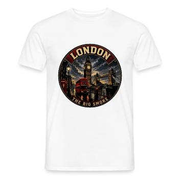 London Big Smoke Vintage-Reiseabzeichen - Männer T-Shirt - Weiß - Vorne - AI Model Male 178 dark (178cm)