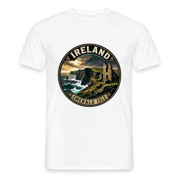 Irland Emerald Isle Vintage-Reiseabzeichen - Männer T-Shirt - Weiß - Vorne - AI Model Male 178 dark (178cm)
