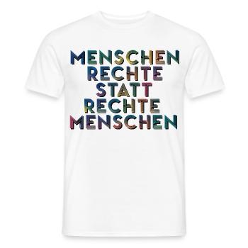 Menschenrechte Statt Rechte Menschen T-Shirt  - Männer T-Shirt - Weiß - Vorne - AI Model Male 178 dark (178cm)