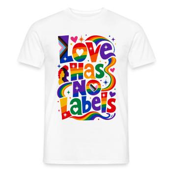 Love Has No Labels Spruch für Schwule & Lesben - Männer T-Shirt - Weiß - Vorne - AI Model Male 178 dark (178cm)