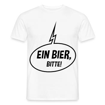 Ein Bier, Bitte! (Sprechblase / Bierchen / Up / B) - Männer T-Shirt - Weiß - Vorne - AI Model Male 178 dark (178cm)