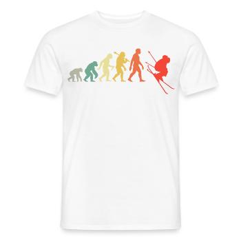 Ski Evolution for Skiers Downhill Skiing Fan - Men's T-Shirt - white - Front - AI Model Male 178 dark (178cm)