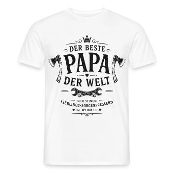 Der beste Papa der Welt Motiv - Männer T-Shirt - Weiß - Vorne - AI Model Male 178 dark (178cm)