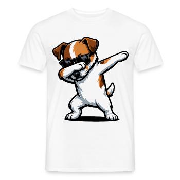 Dabbing Parson Russell Terrier - Men's T-Shirt - white - Front - AI Model Male 178 dark (178cm)