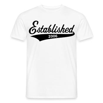 Established 2006 (Year of Birth, Birthday / Black) - Men's T-Shirt - white - Front - AI Model Male 178 dark (178cm)