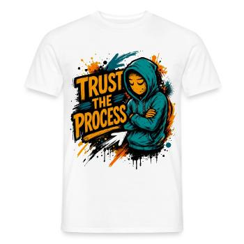 Trust The Process Graffiti Hoodie Art - Men's T-Shirt - white - Front - AI Model Male 178 dark (178cm)