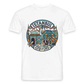 Istanbul Turkey Cats - Men's T-Shirt - white - Front - AI Model Male 178 dark (178cm)
