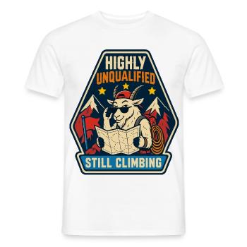 Highly Unqualified Still Climbing Goat - Men's T-Shirt - white - Front - AI Model Male 178 dark (178cm)