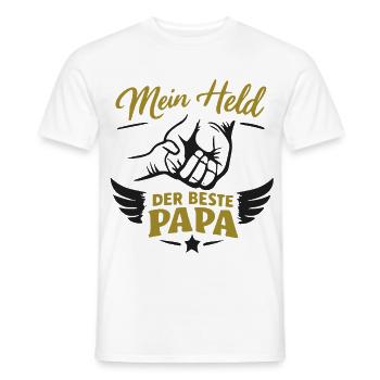 Mein Held – Der beste Papa - Männer T-Shirt - Weiß - Vorne - AI Model Male 178 dark (178cm)