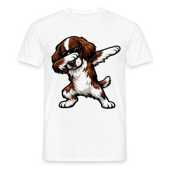 Dabbing English Springer Spaniel - Men's T-Shirt - white - Front - AI Model Male 178 dark (178cm)