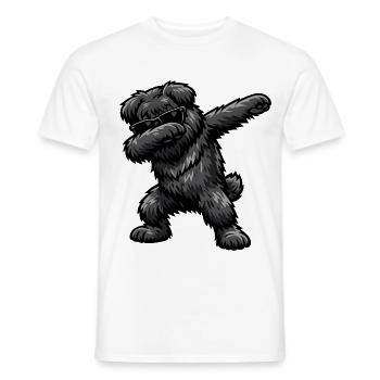 Dabbing Bouvier des Flandres - Men's T-Shirt - white - Front - AI Model Male 178 dark (178cm)