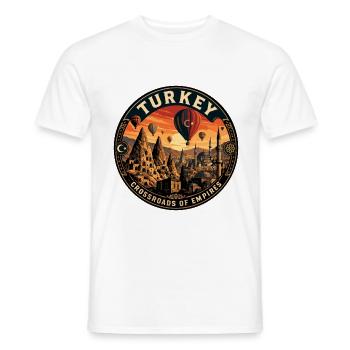Turkey Cappadocia Balloons Vintage Travel Badge - Men's T-Shirt - white - Front - AI Model Male 178 dark (178cm)