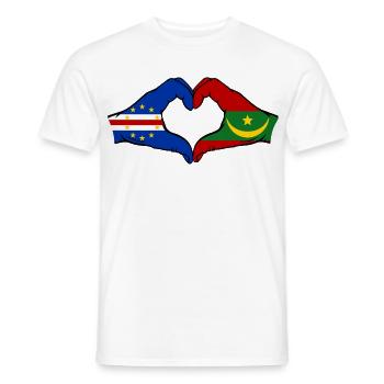 Drapeau du Cap-Vert Mauritanie Mains en forme de cœur - T-shirt homme - blanc - Devant - AI Model Male 178 dark (178cm)