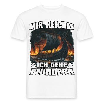 Ich geh plündern – Wikinger Sturm - Männer T-Shirt - Weiß - Vorne - AI Model Male 178 dark (178cm)