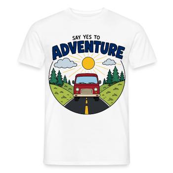 Say Yes to Adventure Van - Männer T-Shirt - Weiß - Vorne - AI Model Male 178 dark (178cm)
